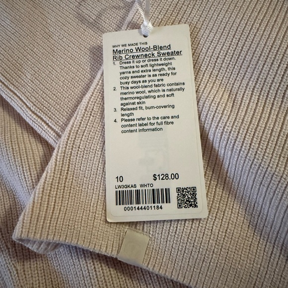 Lululemon Merino Wool-Blend Ribbed Crewneck Sweater - Picture 3 of 4